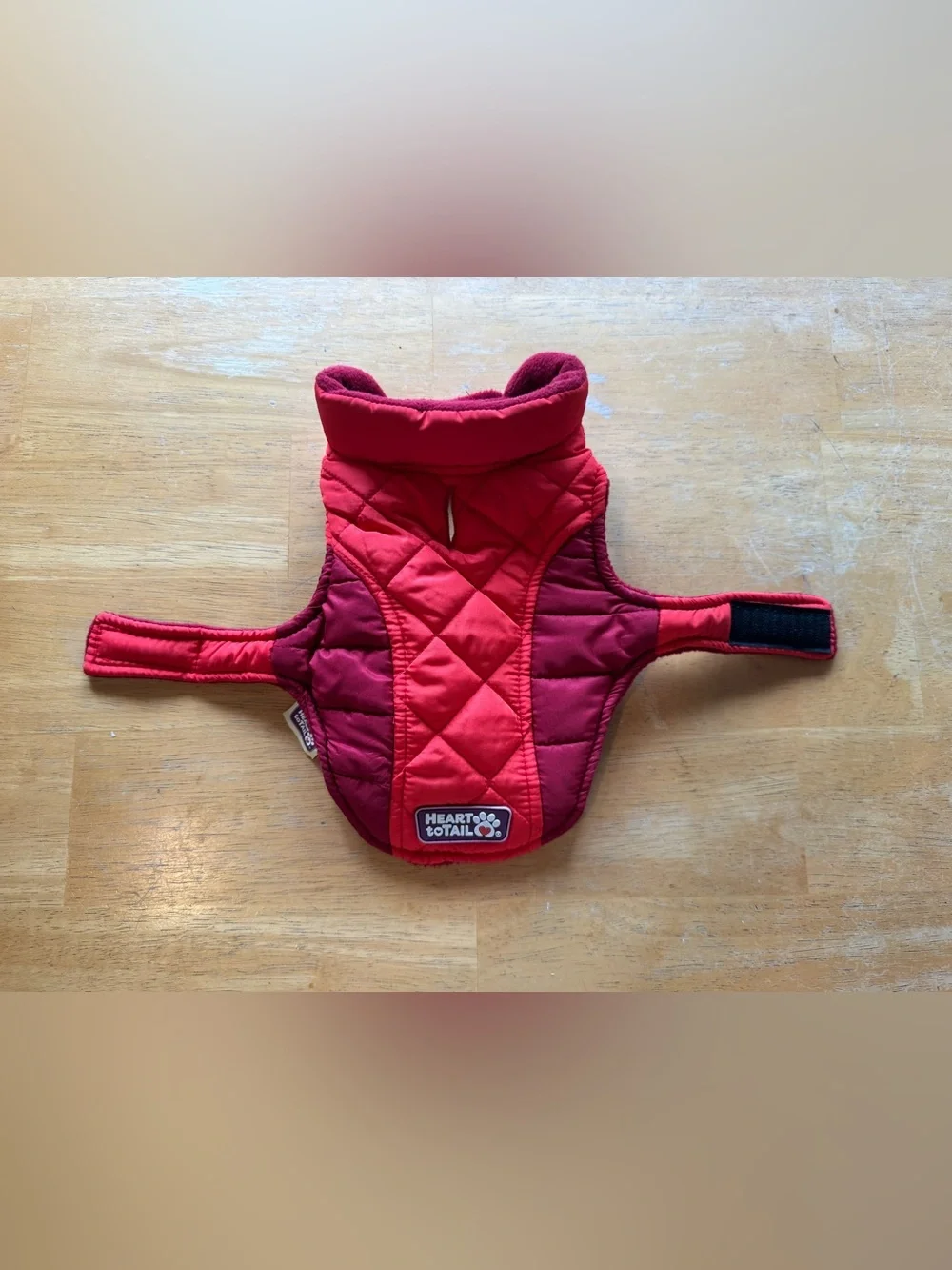 Red Quilted Pet Jacket, XS